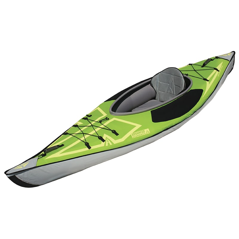 Advanced Elements Advanced Frame Ultralite Inflatable Kayak Side View Green