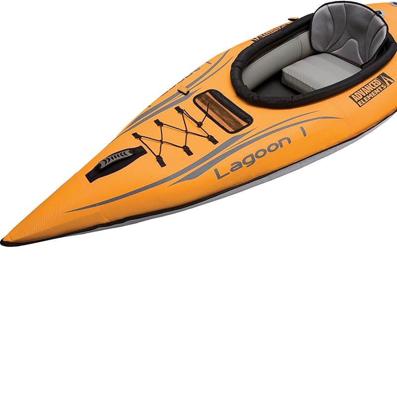 Advanced Elements Lagoon 1 Inflatable Recreational Kayak top view yellow