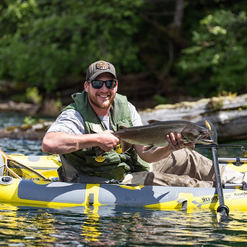Advanced Elements Inflatable Fishing Kayak Straitedge Angler with fish