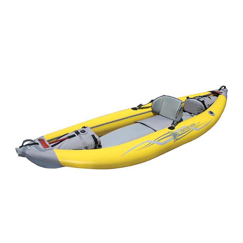 Advanced Elements Strait Edge Inflatable Kayak Side View Yellow With Seat