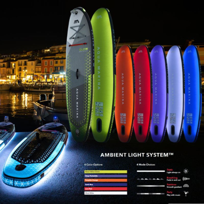 Aqua Marina Glow Series Inflatable Stand Up Paddle Board With Ambient Lighting Chart
