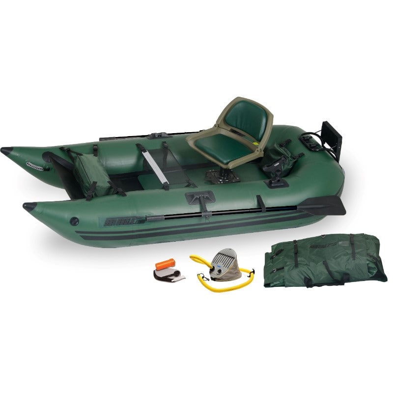 sea eagle 285 frameless pontoon boat side view
