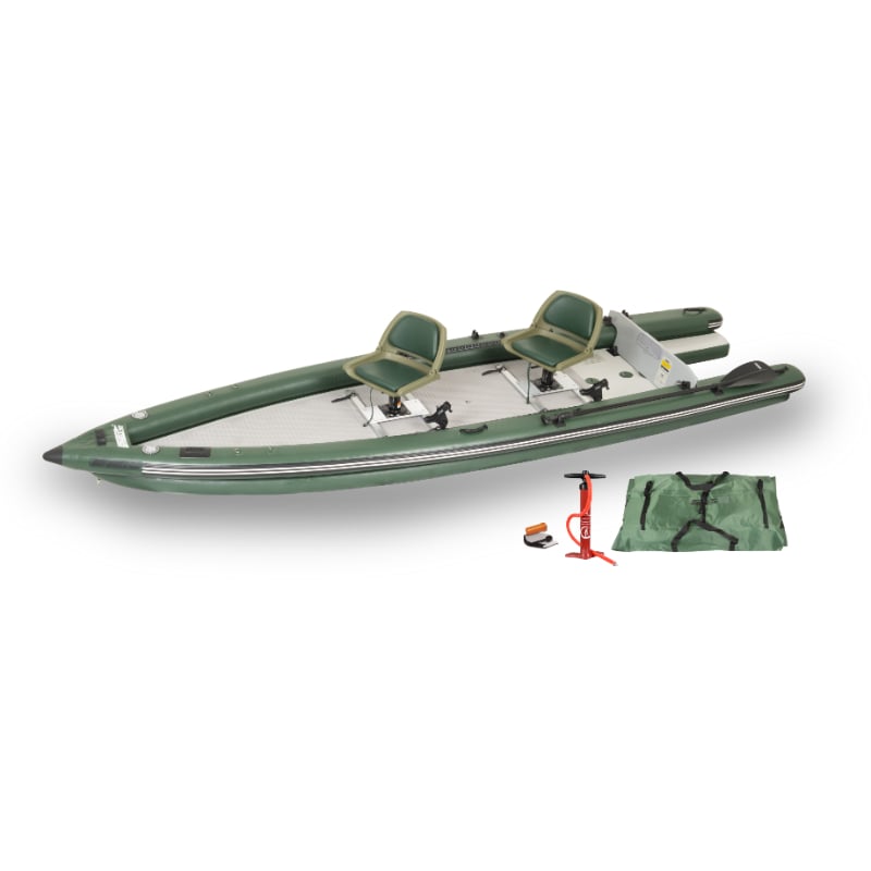 sea eagle 2 person fishskiff16 inflatable boat green with swivel