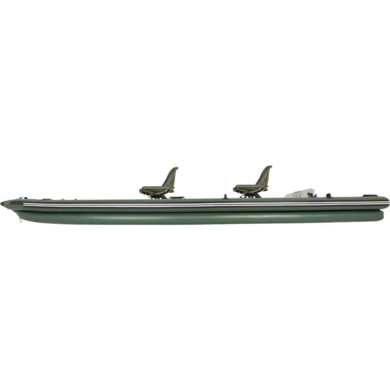 sea eagle inflatable fishskiff16 boat side view solo package green