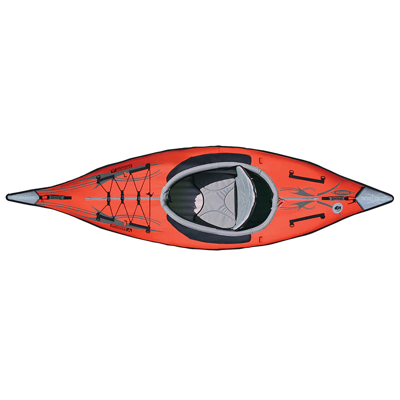 Inflatable kayak with pump