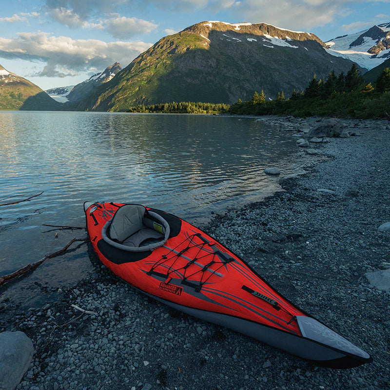 Inflatable kayak with pump