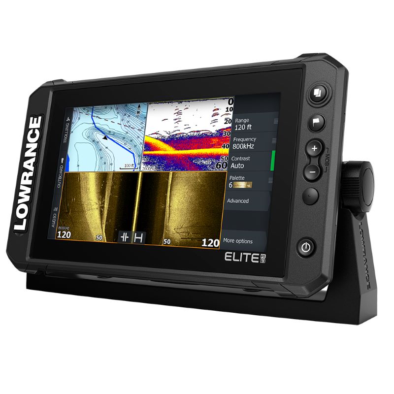 LowranceEliteFS9Chartplotter-FishfinderwithActiveImaging3-in-1TransomMountTransducerLeft