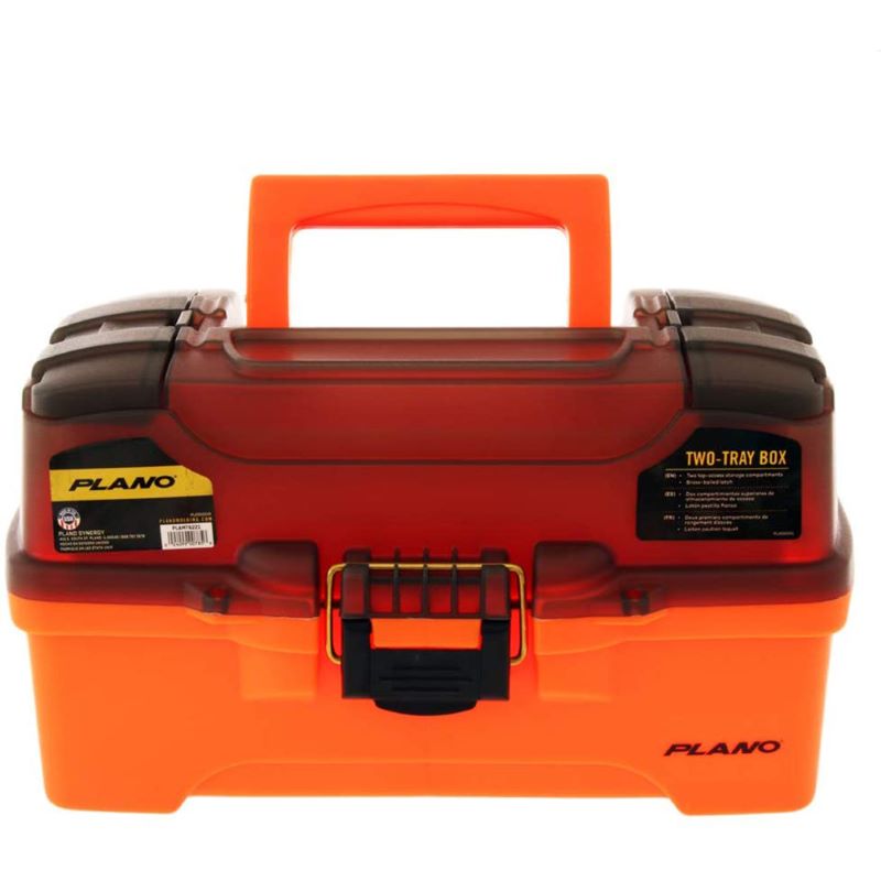 2-Tray Tackle Box with Dual Top Access - Smoke & Bright Orange