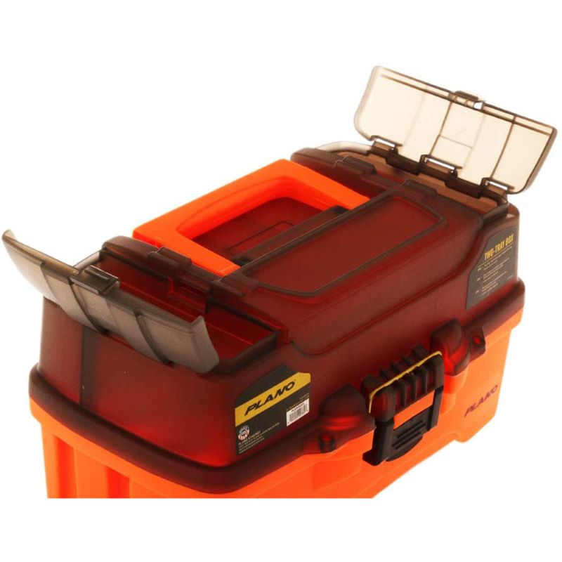 2-Tray Tackle Box with Dual Top Access - Smoke & Bright Orange